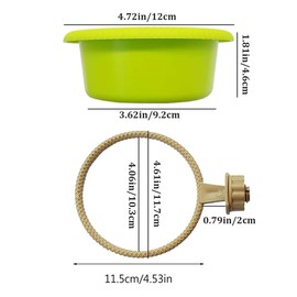 FUNNTY 4 Inch Bird Bath for Cage Universal Non-Slip Bird Cage Bath Pet Bird Bath with Stand Bird Bath for Canary Finch Parakeet Bird Supplies, Bird Bath for Cage