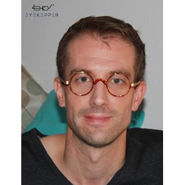 Eyekepper runde Brillen ein wenig groß als Vintage Professor Oval Brillen (Braun Schildkröte,+0.00)