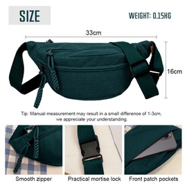 Bieiyhe Bum Bag Women, Fanny Pack Women, Bum Bag, Hip Bag, Crossbody Bag, Belt Bag, Hip Bags, Fashion Chest Bag, Stylish Chest Bag, Women, Shoulder Bag, Shoulder Bag for Outdoor Sports, dark green