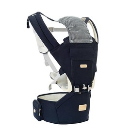 Sharth Baby Carrier with Hip Seat, 6-in-1 Ergonomic Adjustable Carrier for Infants & Toddlers (7–41 lbs) – Breathable Mesh, Cotton-Linen, Ultra Storage, Head & Lumbar Support, Dark Blue, 0–36 Months