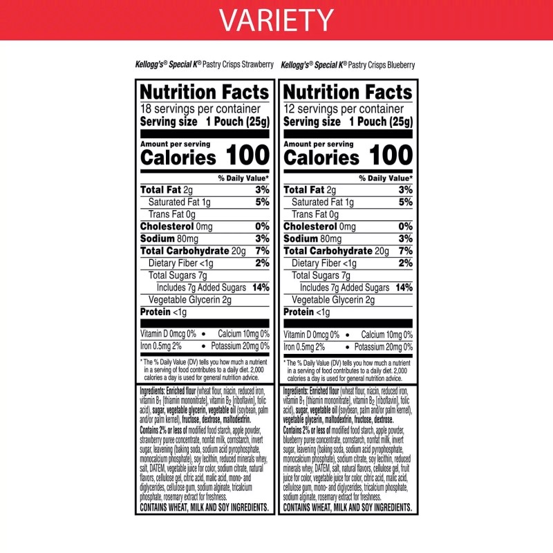 Kellogg's Special K Pastry Crisps, Strawberry and Blueberry (60 ct.)