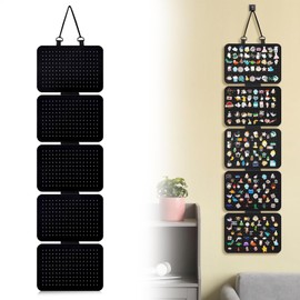 Pin Badge Display, Earring Storage Organiser 5 Sheet Hanging Jewellery Organiser Removable Felt Enamel Pin Display 850 Holes Wall Mount Pin Badge Holder