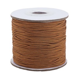 PH PandaHall 91m Nylon String 1mm Beading Thread Blind Bracelet String Lift Shade Cord Braided Strings for Bracelet Wind Chime Making Chinese Knot Crafting, Camel Color
