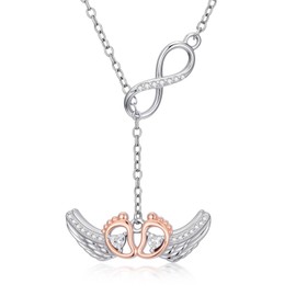 YYmqmq Miscarriage Necklace for Women 925 Sterling Silver Infinity Pendant Necklace Pregnancy Loss Jewelry Miscarriage Gifts for Women Mom Mother