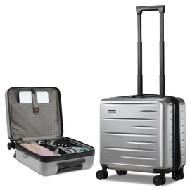 CENSIEN 16 Inch Carry On Luggage Airline Approved, Expandable Lightweight ABS+PC Hard Shell Suitcases with 360° Spinner Wheels, TSA Lock, YKK Zippers (Dark Gray, 1 PC)