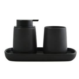 MSV Maonie Ceramic Soap Dispenser Liquid Soap Dispenser 300 ml Matt Black