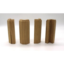 Bonneville Manufacturing 1" x 2 1/2" x 6" Poplar (Paint Grade) & Oak Outside Corner Base Block - Poplar, 26