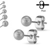 Bungsa Sandblasted Stud Earrings, 8 Colours & Sizes, 1 Pair