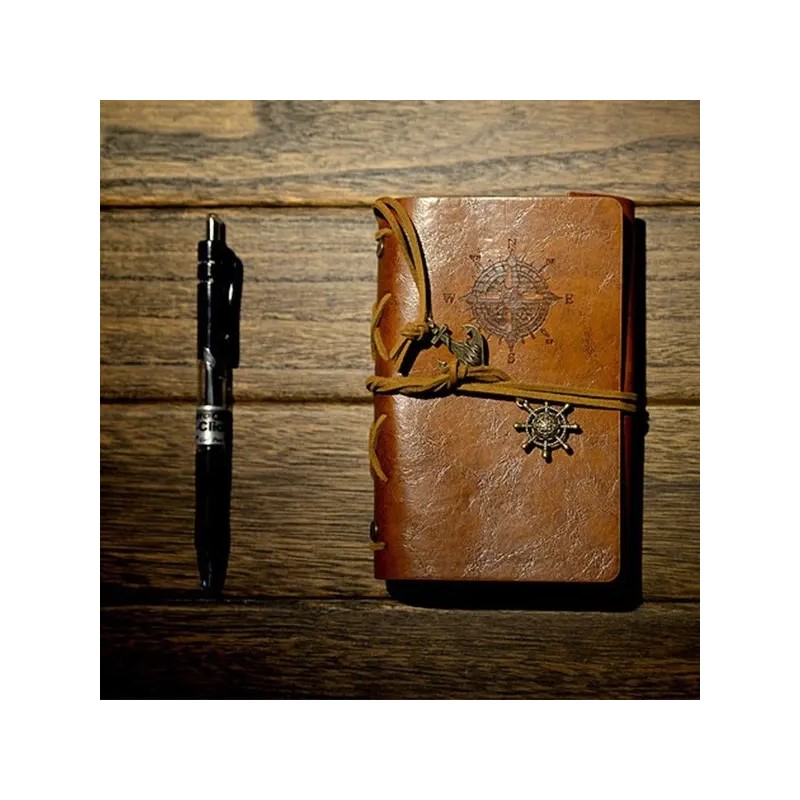 Libreta Vintage Diario De Viaje Cuero Retro, Notas O Dibujo.