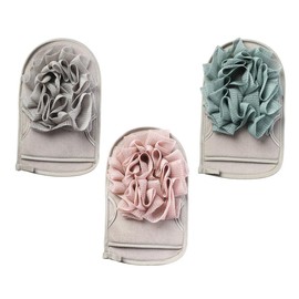 Beavorty 3pcs Dual-sided Exfoliating Bath Mitts Breathable Quick-drying Skin Care Sponge Scrubber for Body Cleansing Suitable for All Ages Soft Pe and Material Grey Light
