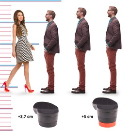 SULPO 4-5 cm Insoles, Air Cushion, Increase Height Taller Pad, Shoe Insoles, 2 Blankets (40-43), black