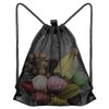 Mesh beach bag, drawstring gym bag, black mesh bag, mesh