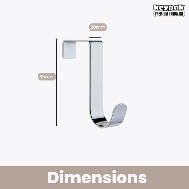 Keypak Over Door Hanger, Set of 3 Metal Hooks, Fits