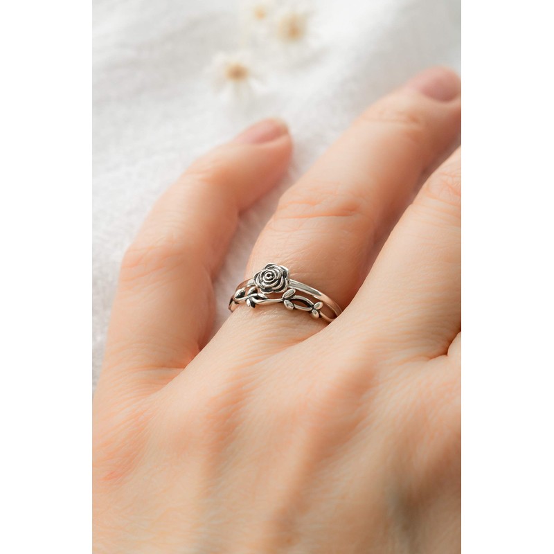 Sterling Silver Vine Ring - Floral Rings