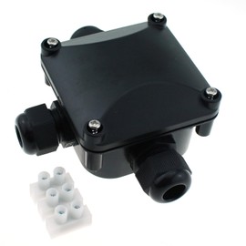 MTQY 115x95x50mm IP66 Top Waterproof Cable Connector Black Tee Outdoor Electrical Junction Box for Billboard Tunnel Lighting Road Landscape Lighting
