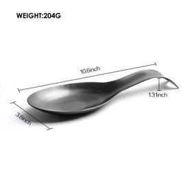 Pretty Jolly Fish Shape Stainless Steel Spoon Rest for Stove Top Metal Spoon Holder for Kitchen Counter Cooking Utensil Rest Rust Resistant Dishwasher Safe 10.6 x 3.8 Inch(Black 1PCS)