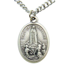 WJH María Madre de Jesús Nuestra Señora Medalla Colgante de Metal 3/4 pulgadas con Cadena