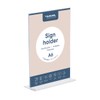 OPUS 2-Sign Holder, T-Standard, A6, Crystal Clear Acrylic, Portrait, 350055.