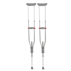 Medline Adjustable Quick-Fit Crutches Easily Adjusts to Fit Kids, Adults & Seniors Between 4’7”– 6’7” Tall — Mobility Aid Supports Up To 300 lbs.