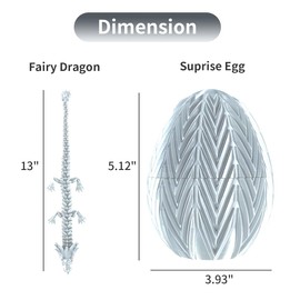 Cucue 3D Printed Dragon Egg - 3D Fidget Dragon Toy with Surprise Energy Stone Inside - Articulated Dragon - Flexible Joint Parts - Unique Figurines, Desk Decorations, Stocking Stuffers, Gifts for Kids