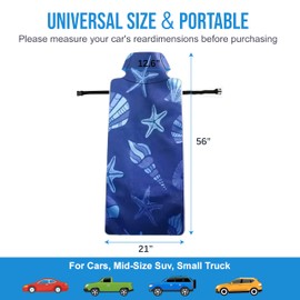 Waterproof Stain Resistant Towel Car Seat Cover，Universal Non-Slip for Car, Truck, SUV, Van Seat for Gym Workout,Swimming,Beach and Workout Outdoor ， Machine Washable (2Pack, Conch Shells Starfish)