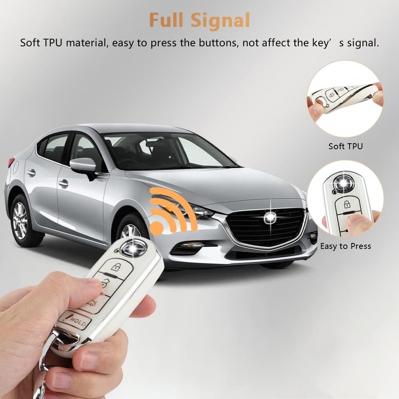 PIFOOG TPU Key Fob Cover with Bling Key Chain Keyless