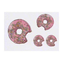 Azeeda 4 x 'Donut Bestreuen' Temporäre Tattoos - Wasserfest, Hautfreundlich & Ungiftig · Transfers in Verschiedenen Größen (TO00040785)