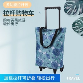 Extra Large Foldable Shopping Cart with Wheels - Portable Hand Trolley for Groceries & Home Use Pullo Lily 3ea