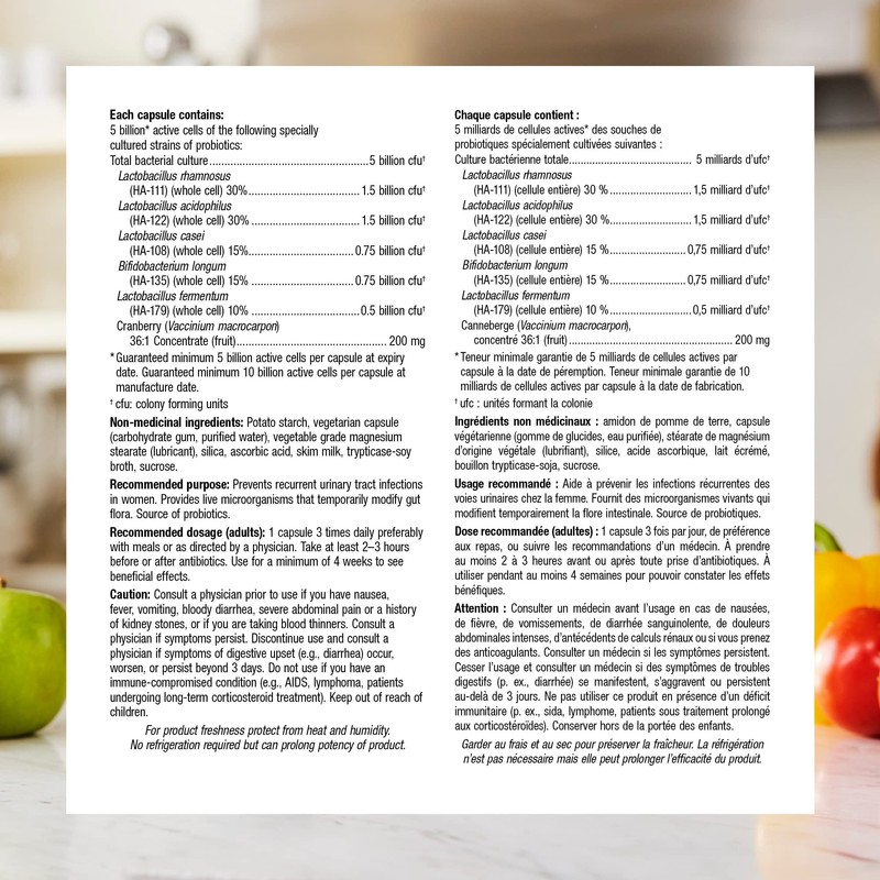 Webber Naturals Women's Multi Probiotic with Cranberry, 45 capsules