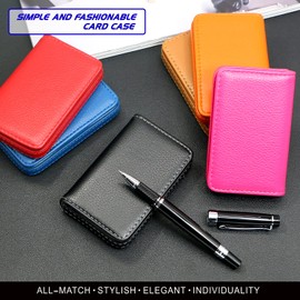 Padike Business Name Card Holder Luxury PU Leather,Business Name Card Holder Wallet Credit card ID Case / Holder For Men & Women - Keep Your Business Cards Clean(Yellow)