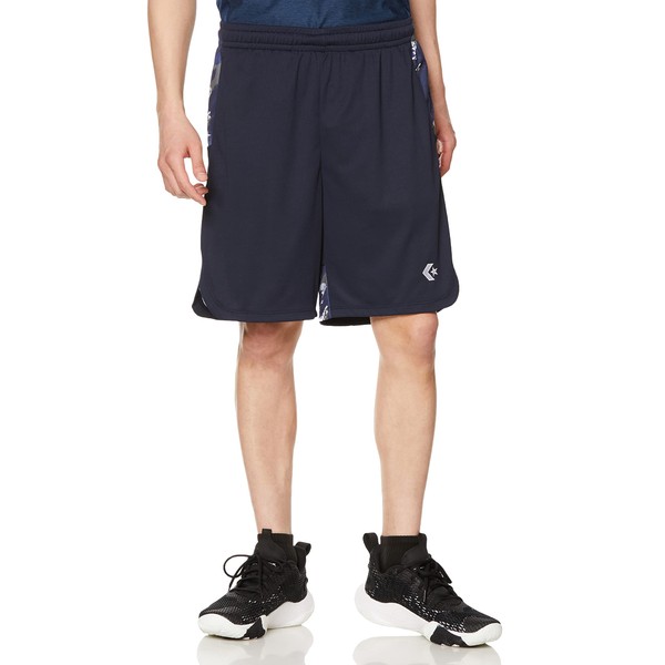 Converse CB231865 Men's Basketball Half Pants, Sweat Absorbent, Quick Drying, Practice Pants, navy