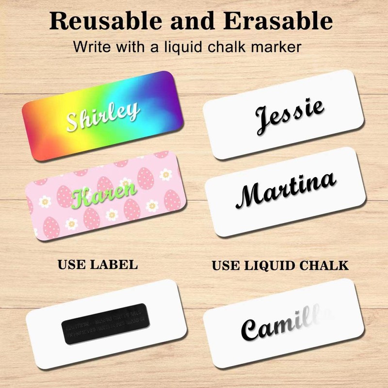 Magnetic Name Tags, 20-Pack Engravable Name Badge with Magnetic Backing,