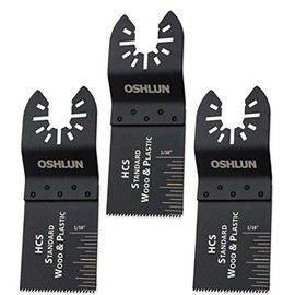 Oshlun MMC-0303 Standard HCS Oscillating Tool Blade with Quick-Fit Arbor for Standard and Quick Change Tools, 1-1/3-Inch, 3-Pack