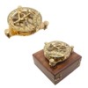 Calyron Bussola Sundial in ottone con scatola di legno, design