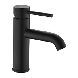ANZZI Valle Single Hole and Single Handle Vessel Bathroom Sink Faucet in Matte Black cUPC Deck Mounted One Hole Lead-Free Solid Brass Lavatory Faucet (L-AZ107MB)