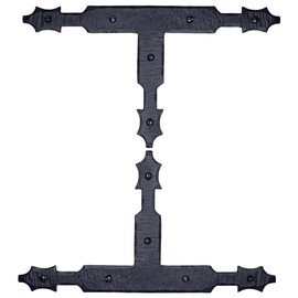 2 Pack 10 Inch Metal T Bracket for Furniture - Black - Handmade Decorative Steel Brackets - Rustic Metal Corner Brackets for Front Doors, Gates, Garages, Tables & Cabinets - The Sinaloa Series