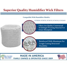 Air Filter Factory Replacement For SCM1100, SCM1701, SCM1702, SCM1762, SCM2409 Sunbeam Humidifier Wick Filter 4-Pack