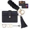 Aphlos Wristlet Keychain for Women with Card Holder, Elastic Key