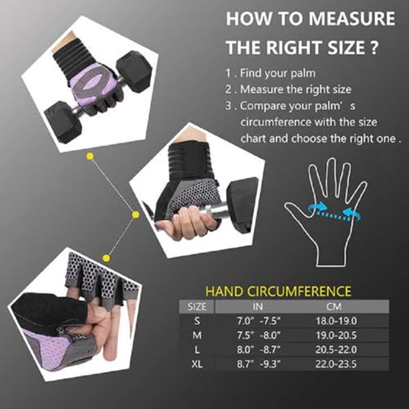VEXON Men's Gym Gloves, Men's and Women's Gym Gloves (X-Large)