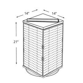 Azar Displays 701414-BLU Rotating Display Stand - 4-Sided Display Racks - Peg Display Carousel (14” W x 14” D x 20” H) - Easy Assemble Revolving Display for Retail - Pegboard Organizer, Blue