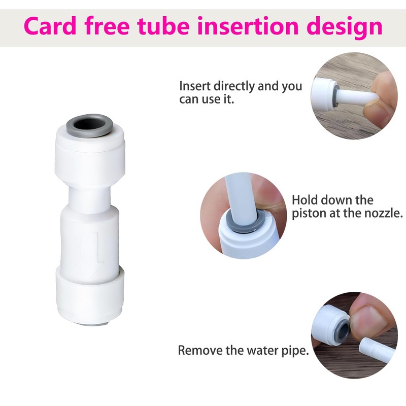 Qrity 1 Piece 1/4 Inch Push Fit Straight Quick Connect