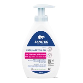 Sanitec INTIMATE WASH, Detergente Intimo Delicato con Glicerina e Acido Lattico, Formula Dermatologicamente Testata, 250 ml