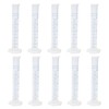Geesatis 10 Pcs Plastic Measuring Cylinders 50 ml Lab Test