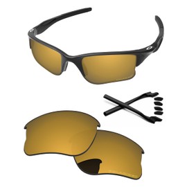PapaViva Replacement Lenses & Rubber Kits for Oakley Half Jacket 2.0 XL OO9154 62mm Sunglass Bronze Gold Polarized