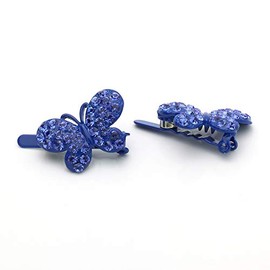 Decorative Hair Clip Butterfly Magnetic Barrette Rhinestone Crystal Hair Barrette, 1pc, Navy