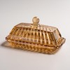 Champagne Color Glass Butter Dish with Lid, Covered Butter Stick