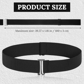 Crop Tuck Band No Show Black Stretch Belt for Women, Invisible Elastic Waist Band Tucking Sweaters Shirts Stretch, Adjustable Strap Belts with Flat Buckle for Jeans Pants Dresses