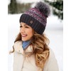 Faera Winter Warm Lined Faux Fur Bobble Hat, Fleece Lining,