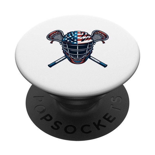 Lacrosse USA Flags Team Player Helmet PopSockets Swappable PopGrip