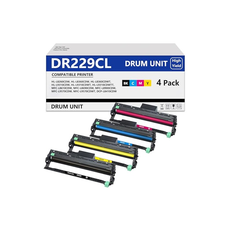 APRONE DR-229CL Drum Unit 4 Pack High Capacity Compatible for